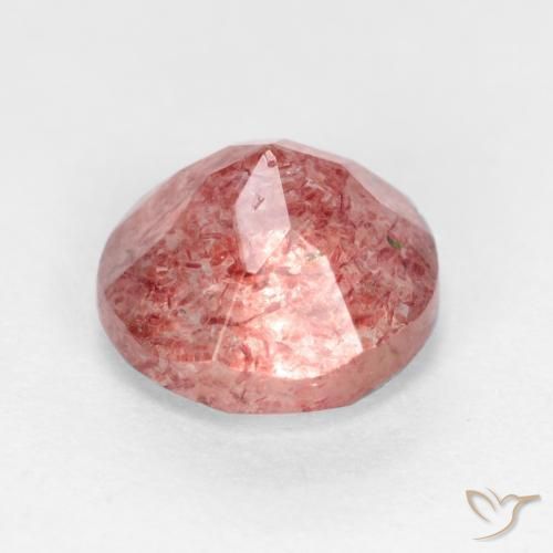 Strawberry Quartz Gemstone in 7 mm (calibrated) Size for Sale, Strawberry Quartz Stone in Medium Pink Color