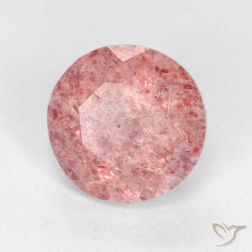 1.31 ct Pink Strawberry Quartz Stone, Natural Strawberry Quartz in Round Facet Shape for Sale