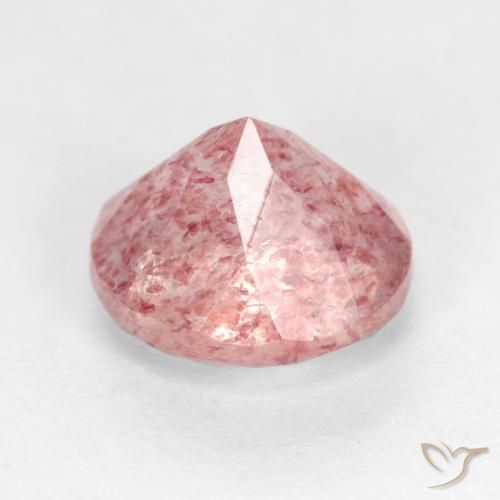 Strawberry Quartz Gemstone in 7 mm (calibrated) Size for Sale, Strawberry Quartz Stone in Medium Pink Color