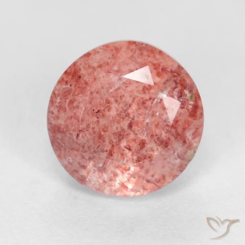 1.50ct Natural Reddish Pink Strawberry Quartz, Round, Translucent