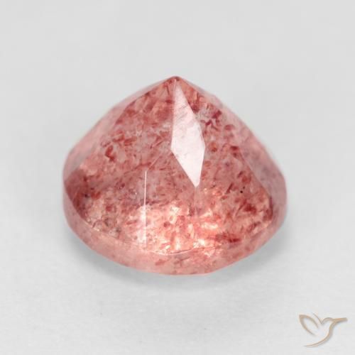 Strawberry Quartz Gemstone in 7 mm (calibrated) Size for Sale, Strawberry Quartz Stone in Reddish Pink Color