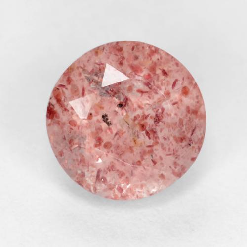 Light Rose Pink Strawberry Quartz Gem - 1.4ct Round Facet (ID: 550754)