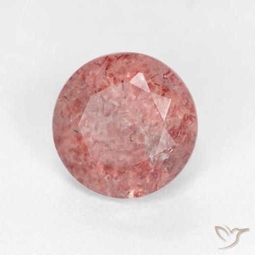 1.24 ct Pink Strawberry Quartz Stone, Natural Strawberry Quartz in Round Facet Shape for Sale