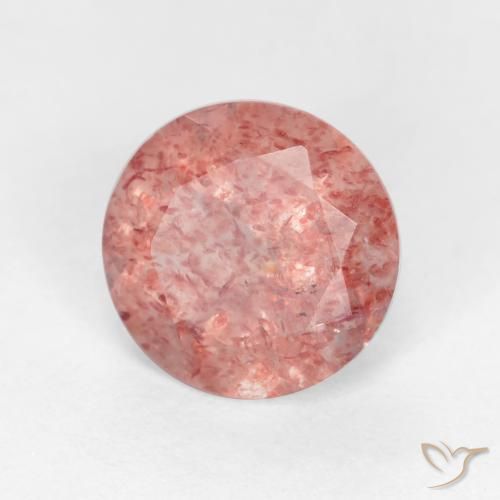 1.25 ct Pink Strawberry Quartz Stone, Natural Strawberry Quartz in Round Facet Shape for Sale