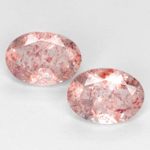 Earthy Pink Strawberry Quartz Gem - 0.7ct Oval Facet (ID: 551344)