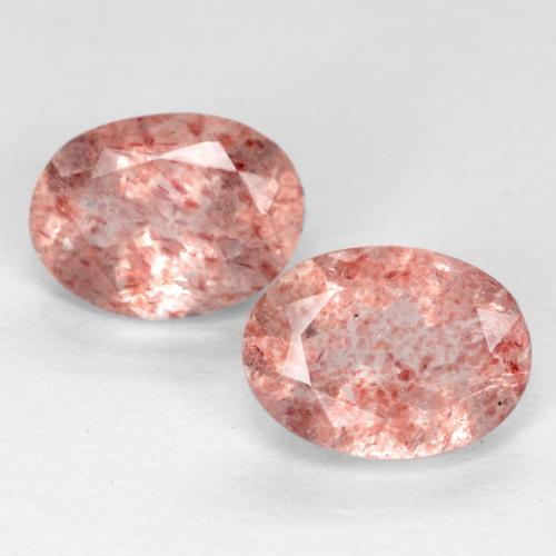 Light Rose Pink Strawberry Quartz Gem - 0.8ct Oval Facet (ID: 551345)