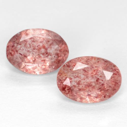 Rosado frambuesa Cuarzo Fresa Gema - 0.7ct Forma ovalada (ID: 551347)