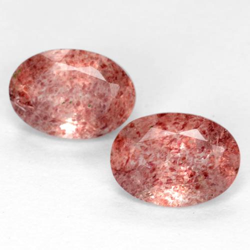 Bright Pink Strawberry Quartz Gem - 0.8ct Oval Facet (ID: 551348)