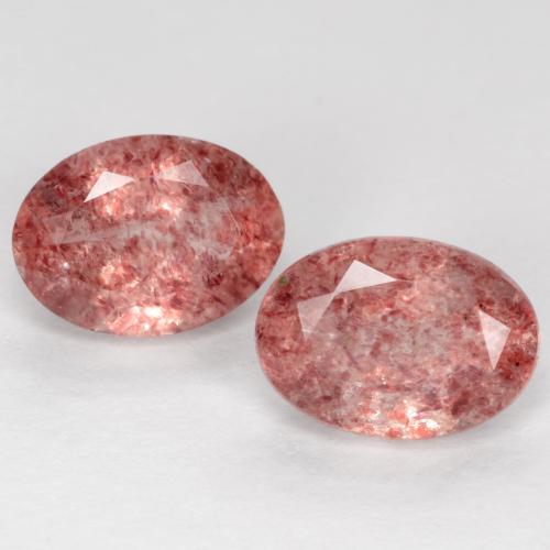 Bright Pink Strawberry Quartz Gem - 0.8ct Oval Facet (ID: 551349)