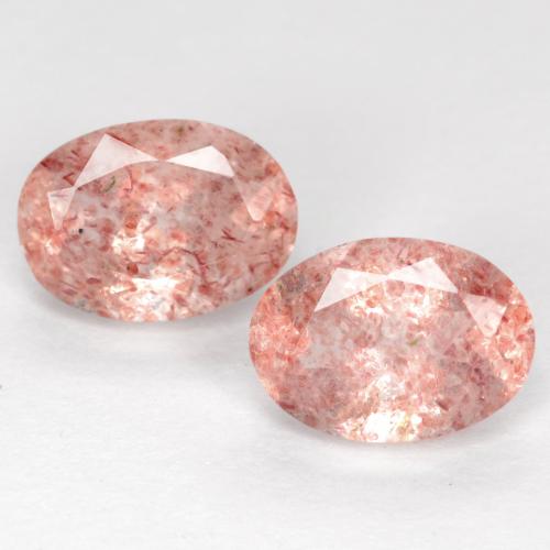 Medium-Light Pink Strawberry Quartz Gem - 0.9ct Oval Facet (ID: 551350)