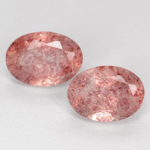 Light Rose Pink Strawberry Quartz Gem - 0.9ct Oval Facet (ID: 551351)