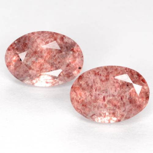 Medium Pink Strawberry Quartz Gem - 0.8ct Oval Facet (ID: 551353)