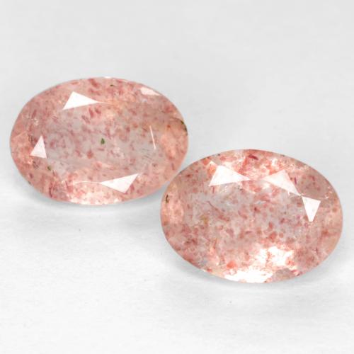 Earthy Pink Strawberry Quartz Gem - 0.7ct Oval Facet (ID: 551354)