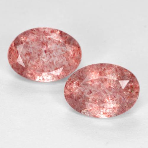 Medium Pink Strawberry Quartz Gem - 0.7ct Oval Facet (ID: 551534)