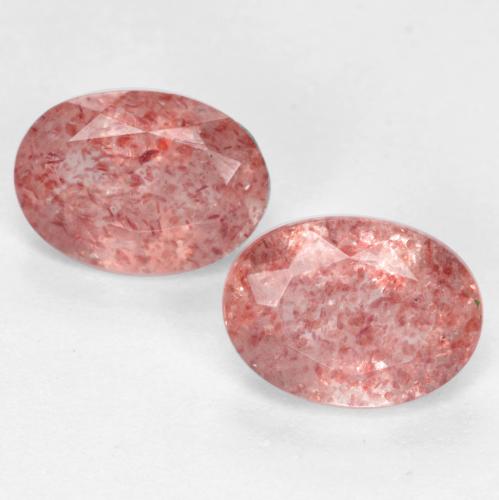 Medium Pink Strawberry Quartz Gem - 0.8ct Oval Facet (ID: 551535)