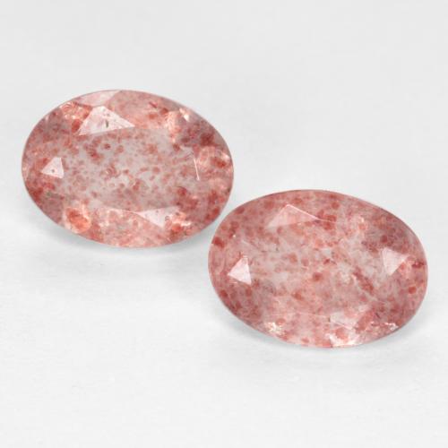 Light Rose Pink Strawberry Quartz Gem - 0.7ct Oval Facet (ID: 551536)