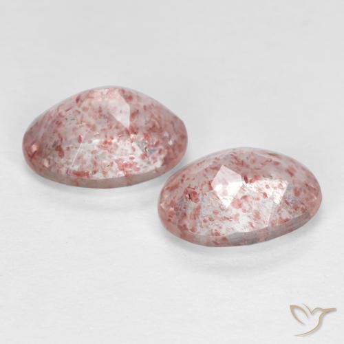 Strawberry Quartz Gemstones in 7.1 x 5.3 mm Size for Sale, Strawberry Quartz Stones in Light Pink Color