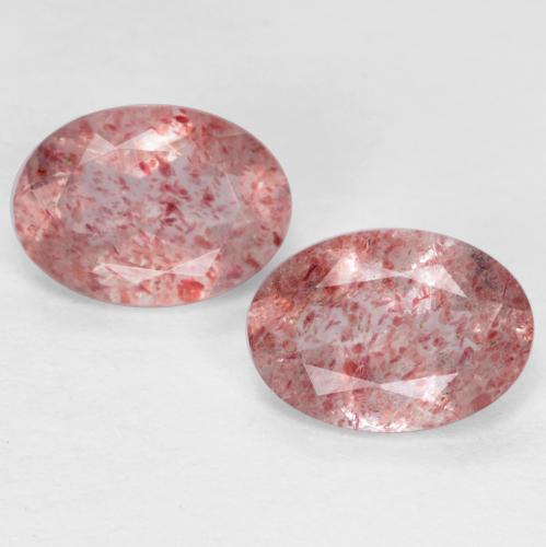 Dark Pink Клубничный Кварц Камень - 0.7ct Фасетный Овал (ID: 551539)