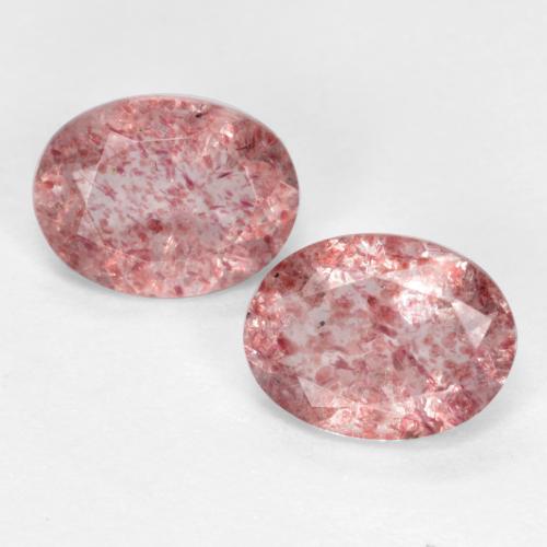 Light Rose Pink Strawberry Quartz Gem - 0.6ct Oval Facet (ID: 551541)