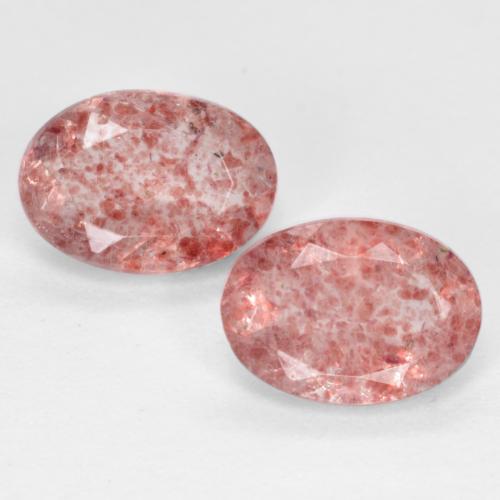 Light Rose Pink Strawberry Quartz Gem - 0.7ct Oval Facet (ID: 551542)