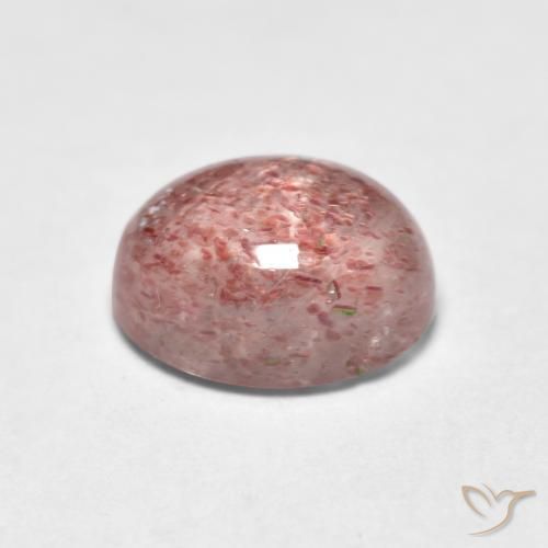 Strawberry Quartz Gemstone in 8 x 6 mm (calibrated) Size for Sale, Strawberry Quartz Stone in Medium Pink Color