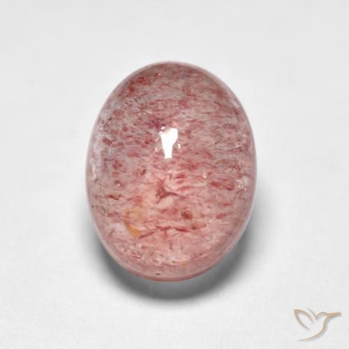 1.70ct Natural Medium Pink Strawberry Quartz, Oval, Transparent