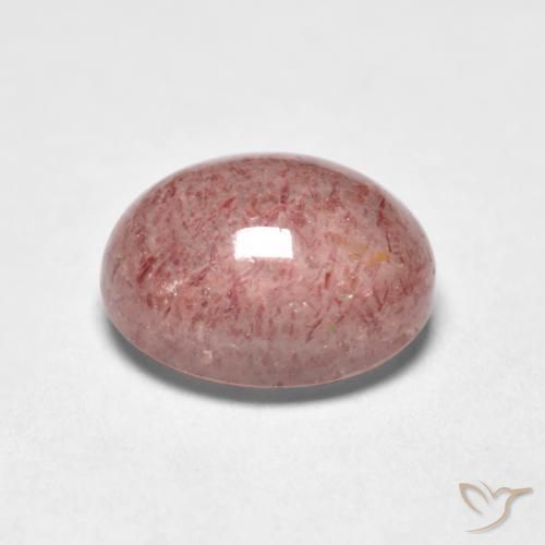 Strawberry Quartz Gemstone in 8.2 x 6.3 mm Size for Sale, Strawberry Quartz Stone in Medium Pink Color