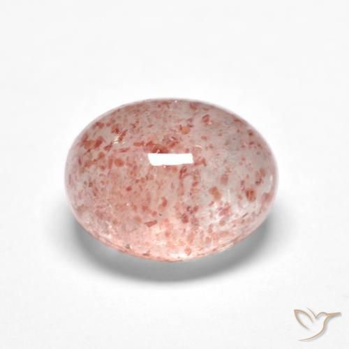 1.78 ct Pink Strawberry Quartz Stone, Natural Strawberry Quartz in Oval Cabochon Shape for Sale