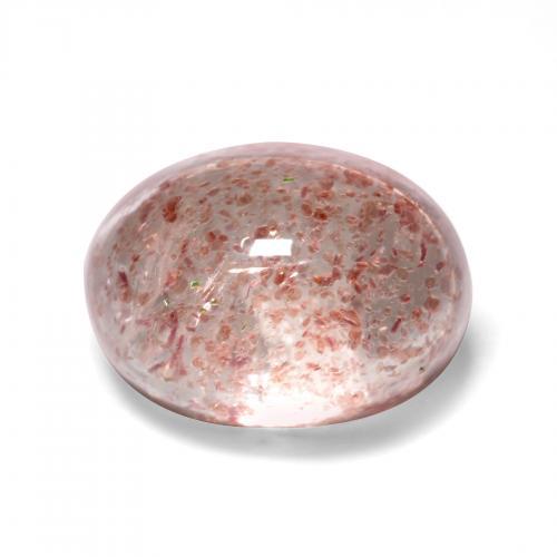 1.61 ct Pink Strawberry Quartz Stone, Natural Strawberry Quartz in Oval Cabochon Shape for Sale