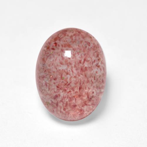 Rose Pink Strawberry Quartz Gem - 1.5ct Oval Cabochon (ID: 553113)