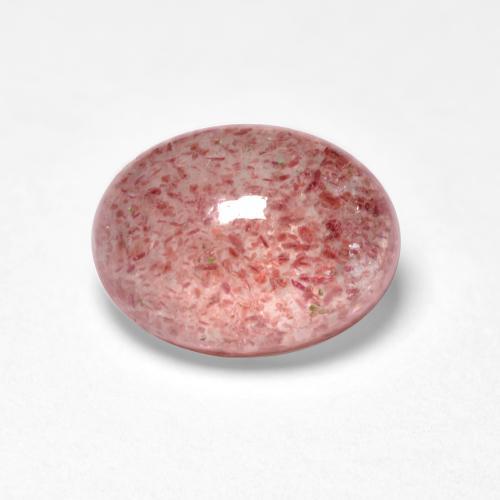 1.49 ct Pink Strawberry Quartz Stone, Natural Strawberry Quartz in Oval Cabochon Shape for Sale