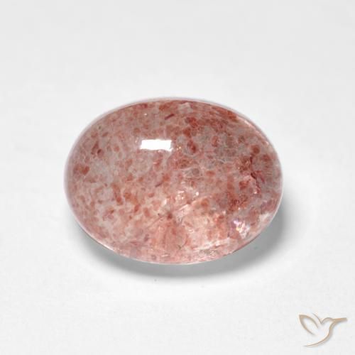 1.83 ct Pink Strawberry Quartz Stone, Natural Strawberry Quartz in Oval Cabochon Shape for Sale