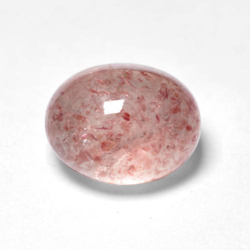 1.94 ct Pink Strawberry Quartz Stone, Natural Strawberry Quartz in Oval Cabochon Shape for Sale
