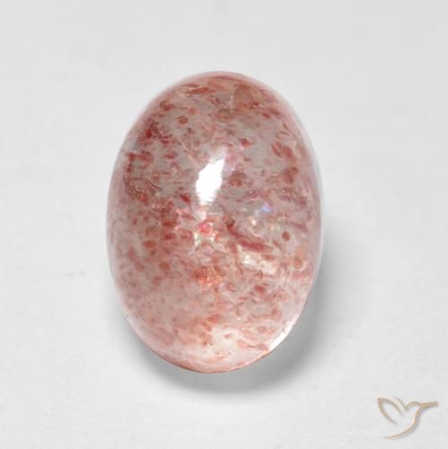 Quartz Fraise Rose Ovale 7,1 x 5,1mm De Russie, poids de 1,15 ct, pierre gemme naturelle Non traité de pureté Transparent, 1 pièce Quartz Fraise oval cabochon, couleur : Rose moyen, dureté de Mohs de 7 convient aux bijoux de tous les jours, pierre de sagesse, Photo A