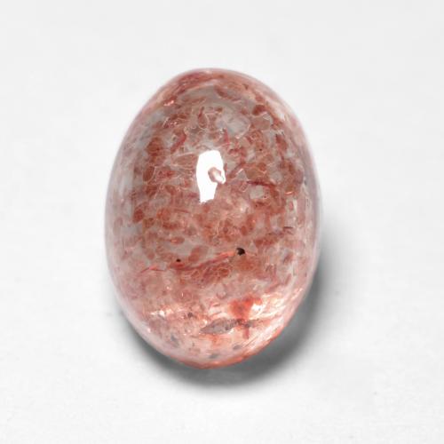 Medium Pink Strawberry Quartz Gem - 1.1ct Oval Cabochon (ID: 553120)