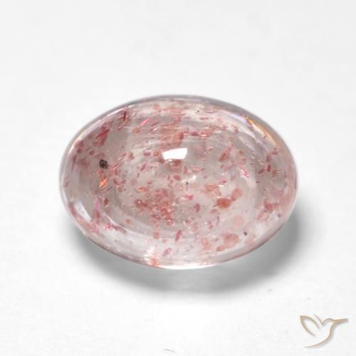 1.21 ct Pink Strawberry Quartz Stone, Natural Strawberry Quartz in Oval Cabochon Shape for Sale