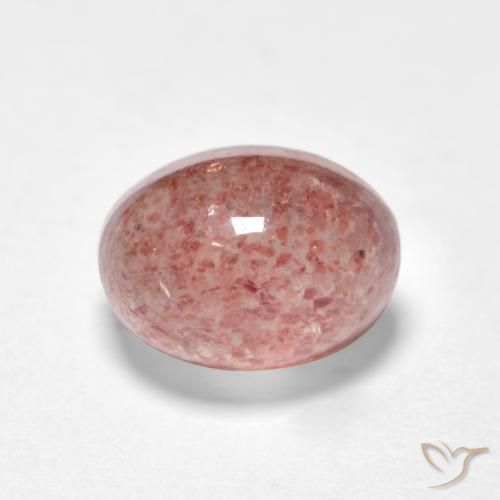 1.19 ct Pink Strawberry Quartz Stone, Natural Strawberry Quartz in Oval Cabochon Shape for Sale