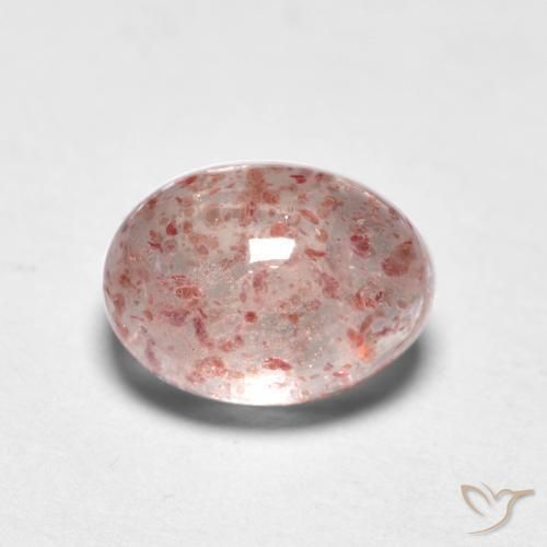 1.07 ct Pink Strawberry Quartz Stone, Natural Strawberry Quartz in Oval Cabochon Shape for Sale
