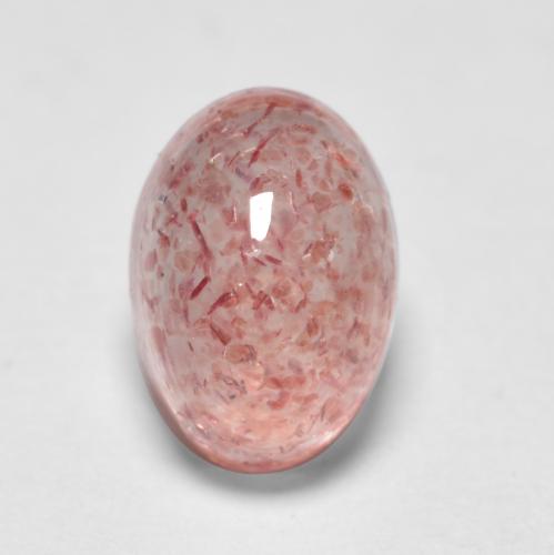 Pink Tone Erdbeerquarz Edelstein - 1.1ct Oval Cabochon (ID: 553125)