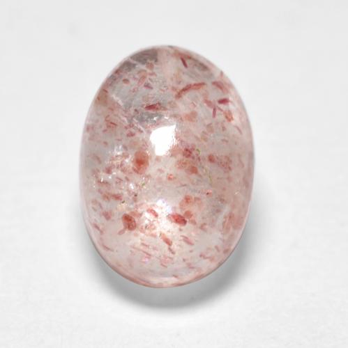 Rosado claro Cuarzo Fresa Gema - 0.9ct Cabujón Óvalo (ID: 553126)
