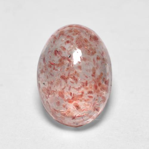 Earthy Pink Strawberry Quartz Gem - 1ct Oval Cabochon (ID: 553127)