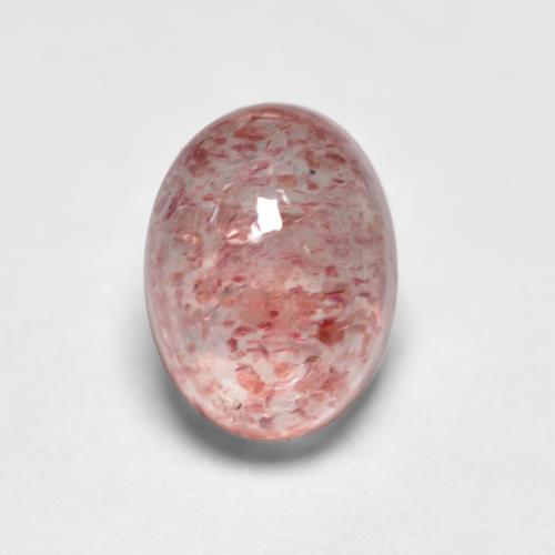 Earthy Pink Клубничный Кварц Камень - 1.2ct Овал Кабошон (ID: 553178)