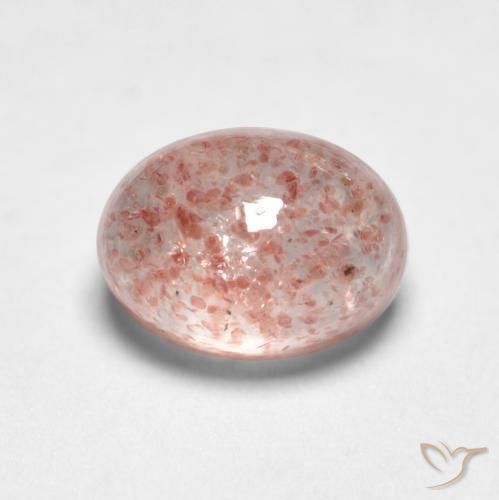 1.27 ct Pink Strawberry Quartz Stone, Natural Strawberry Quartz in Oval Cabochon Shape for Sale