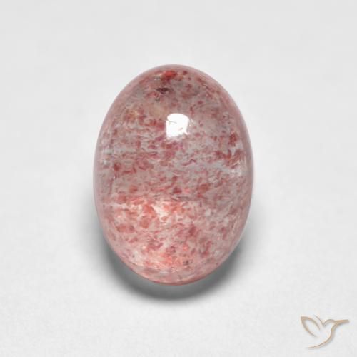Earthy Pink Strawberry Quartz Gem - 1.1ct Oval Cabochon (ID: 553182)