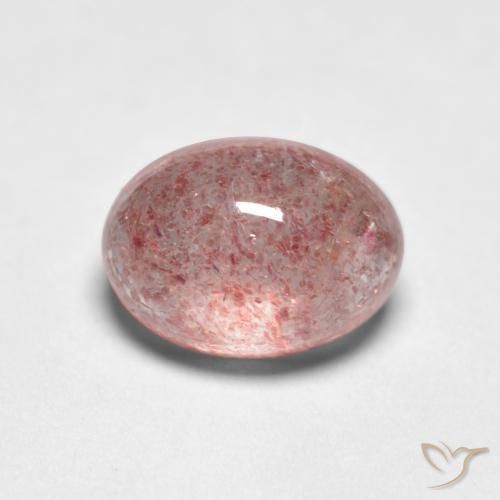 1.05 ct Pink Strawberry Quartz Stone, Natural Strawberry Quartz in Oval Cabochon Shape for Sale