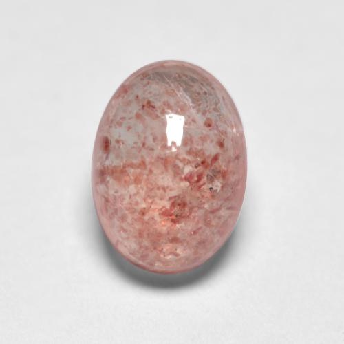 Light Pink Strawberry Quartz Gem - 1.1ct Oval Cabochon (ID: 553184)
