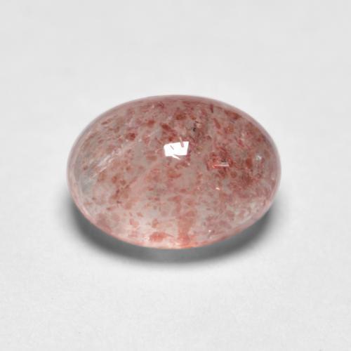 1.13 ct Pink Strawberry Quartz Stone, Natural Strawberry Quartz in Oval Cabochon Shape for Sale