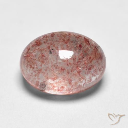 1.16 ct Pink Strawberry Quartz Stone, Natural Strawberry Quartz in Oval Cabochon Shape for Sale