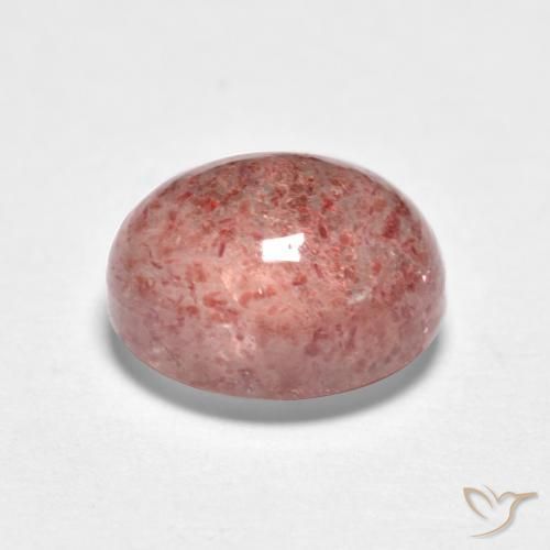 Strawberry Quartz Gemstone in 8 x 6 mm (calibrated) Size for Sale, Strawberry Quartz Stone in Medium Pink Color