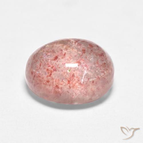 Strawberry Quartz Gemstone in 8 x 6 mm (calibrated) Size for Sale, Strawberry Quartz Stone in Medium Pink Color